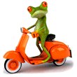 frog on scooter